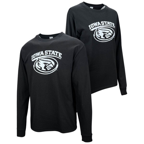 Champion® Mascot Cy Head Black Long Sleeve T-Shirt